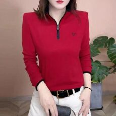 批发半拉链德绒打底衫女妈妈装<b class='q'>秋</b>冬保暖时尚百搭修身显瘦气质减龄上衣