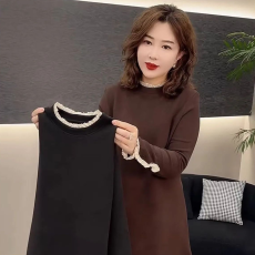 批发秋冬季2026新款<b class='q'>韩版</b>蕾丝长袖T恤女时尚中长款显瘦洋气打底衫上衣