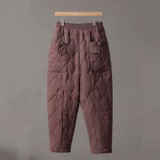 批发26年秋冬新款女士羽绒棉裤高腰显瘦遮肉外穿防风保暖休闲裤<b class='q'>哈伦</b>裤