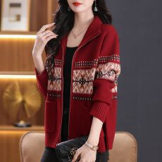 批发女士<b class='q'>毛衣</b>外套春秋装洋气毛针织开衫宽松加肥加大码外穿拉链上衣