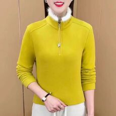 批发加厚保暖双面德绒卫衣女冬季爆款半拉链宽松<b class='q'>显瘦</b>气质减龄打底衫潮