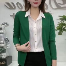 批发气质假两件拼接长袖开衫女2026新款遮肚显瘦<b class='q'>衬衣</b><b class='q'>百搭</b>洋气上衣女