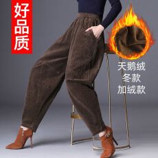 批发加绒/不加绒灯芯绒<b class='q'>裤</b>子2026年冬季新款灯笼<b class='q'>裤</b>宽松大码显瘦<b class='q'>哈伦</b><b class='q'>裤</b>