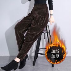 批发欧棉绒条绒<b class='q'>哈伦</b><b class='q'>裤</b>妈妈秋冬季加绒/不加绒宽松大码休闲百搭灯芯<b class='q'>裤</b>