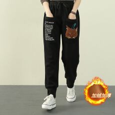 批发薄/加绒加厚<b class='q'>裤</b>子女秋冬新款宽松工装<b class='q'>裤</b>卫<b class='q'>裤</b>休闲<b class='q'>哈伦</b>老爹<b class='q'>裤</b>潮大码