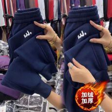 批发高级感加绒加厚束脚<b class='q'>哈伦裤</b>女秋冬洋气刺绣<b class='q'>高腰</b>休闲裤宽松百搭卫裤
