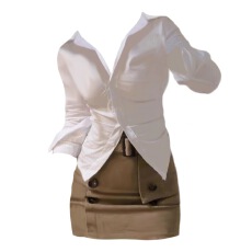 批发原版质量纯欲气质收腰<b class='q'>衬衫</b>纽扣设计包臀裙套装