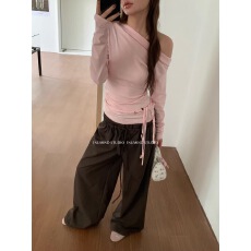 批发官图人棉秋冬新款长袖<b class='q'>T</b><b class='q'>恤</b>女设计感小众时尚百搭修身显瘦上衣