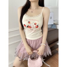 批发奶呼呼纯欲小<b class='q'>吊带</b>背心女2026夏季带胸垫蕾丝内搭外穿修身<b class='q'>打底</b>上衣