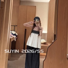 批发韩国棉韩系甜美风蕾丝花边吊带女夏季宽松显瘦内搭外穿无袖小上衣