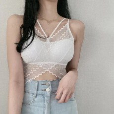 批发韩系爆款蕾丝蝴蝶美背性感外穿内搭加肥版扶胸裹胸式大码吊带内衣