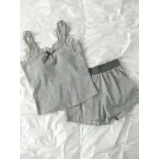 批发韩系睡衣女套装夏季爆款纯欲休闲舒适带胸垫可外穿家居服背心<b class='q'>短</b>裤