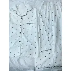 批发韩系chic可爱蕾丝花边小碎花<b class='q'>睡衣</b>女春秋新款长袖长裤家居服套装