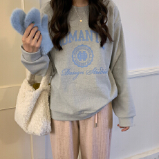 批发原版质量250g大卫衣外贸韩版秋装套头卫衣女高级感小众学生ins潮