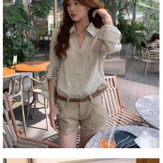 批发原版做工老钱风长袖<b class='q'>衬衫</b>女装新款春季松弛设计感POLO领上衣