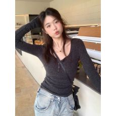 批发已出货260克随心裁内搭长袖T恤女秋季短款收腰修身显瘦打底衫上衣