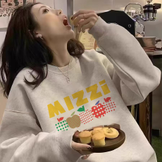经典卡通印花薄款情侣卫衣女高级感小众学生外套ins潮