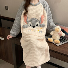 批发珊瑚绒睡裙女<b class='q'>春</b>秋冬季加厚加绒甜美可爱法兰绒家居服公主风睡衣裙