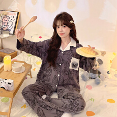 批发春季睡衣女仿棉薄款<b class='q'>长袖</b>长裤2026新款<b class='q'>家居服</b>可爱甜美学生春秋套装