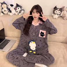 批发春季睡衣女仿棉薄款<b class='q'>长袖</b>长裤2026新款<b class='q'>家居服</b>可爱甜美学生春秋套装