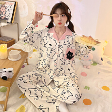 批发春季睡衣女仿棉薄款<b class='q'>长袖</b>长裤2026新款<b class='q'>家居服</b>可爱甜美学生春秋套装