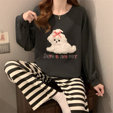 批发春季睡衣女仿棉薄款<b class='q'>长袖</b>套头2026新款<b class='q'>家居服</b>可爱甜美学生春秋套装