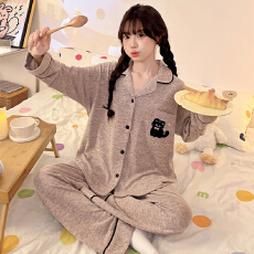 批发春季睡衣女羊绒<b class='q'>长袖</b>长裤2026新款<b class='q'>家居服</b>可爱外穿甜美秋冬保暖套装