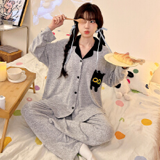 批发春季睡衣女羊绒<b class='q'>长袖</b>长裤2026新款<b class='q'>家居服</b>可爱外穿甜美秋冬保暖套装