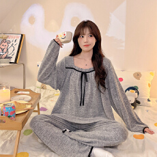 批发春季睡衣女羊绒<b class='q'>长袖</b>长裤2026新款<b class='q'>家居服</b>可爱外穿甜美秋冬保暖套装