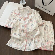 睡衣女士夏季薄款2026新款云朵棉甜美可爱短袖网红爆款家居服套装