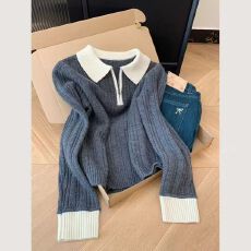 批发2026早春韩版通勤风气质<b class='q'>韩国</b>东大门个性翻领浅色系学院风减龄上衣