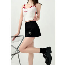 批发创峰天猫品质黑色半身裙女<b class='q'>夏</b>季新款设计感辣妹高腰复古显瘦短裙