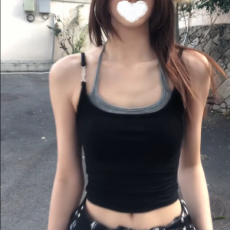 批发夏季美式假两件挂脖吊带背心女内搭外穿<b class='q'>修身</b>显瘦性感辣妹短款上衣