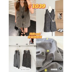 批发YOMI小个子花样年华灰色TR绣花<b class='q'>连体</b><b class='q'>裤裙</b>夏季设计感显白气质