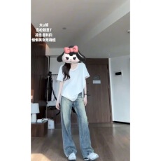 纯棉220克 T恤宽松，上衣v