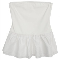 批发人棉260克纯欲风抹胸内搭女夏季款荷叶下摆褶皱收腰性感显瘦上衣