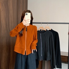 批发实价实拍大码女装2025秋冬新款ins宽松韩版拉链百搭开衫长袖上衣