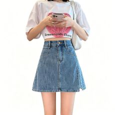 批发<b class='q'>高腰</b>牛仔<b class='q'>半身裙</b>女夏季薄款2026新款显瘦防走光内衬辣妹a字短裙子