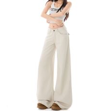 批发美式复古阔腿<b class='q'>牛仔裤</b><b class='q'>女</b>夏季新款宽松显瘦百搭拖地<b class='q'>直筒</b>裤