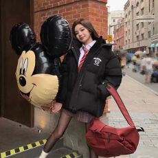 小个子学生羽绒服女短款2025年新款宽松加厚面包服学院风冬季外套