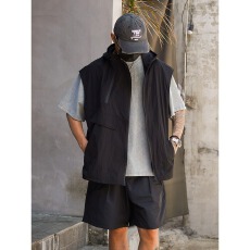 批发美式街头户外机能风拉链背心外套男女春夏潮牌个性皱感工装<b class='q'>马甲</b>