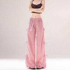 批发美式降落伞兵工装裤薄款青年<b class='q'>运动</b>冲锋裤女直筒春夏季<b class='q'>休闲</b>阔腿裤