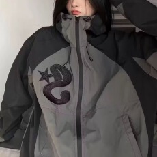 批发ins黑武士冲锋衣男女春季工装<b class='q'>外套</b>美式机能防水拉链<b class='q'>夹克</b>