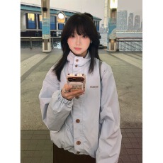 批发早春立领美式复古外套女春季2026新款短款<b class='q'>男</b>女休闲刺绣<b class='q'>夹克</b>上衣潮