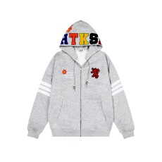 批发美式高街国潮牌字母刺绣<b class='q'>开衫</b>连帽<b class='q'>卫衣</b>女秋冬加绒加厚百搭情侣外套