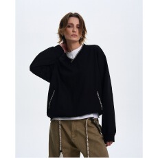 批发<b class='q'>日系</b>复古学院风V领麦穗绣花卫衣男女春秋季休闲宽松内搭情侣外套