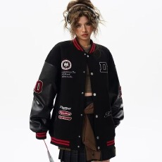 批发2026春秋国潮牌情侣原创美式<b class='q'>百搭</b>印花字母棒球服宽松休闲夹克外套