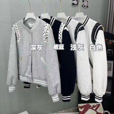 批发美式复古打钉棒球服外套女春秋2026春秋季新款宽松<b class='q'>百搭</b>夹克上衣