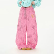 批发2026春季美式复古波点满印阔腿卫裤男女宽松<b class='q'>休闲</b>慵懒垂感直筒长裤