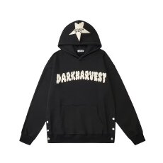 批发华棉毛巾绣长袖女潮男品味宽松帽衫连帽卫衣时尚街头慵懒潮流